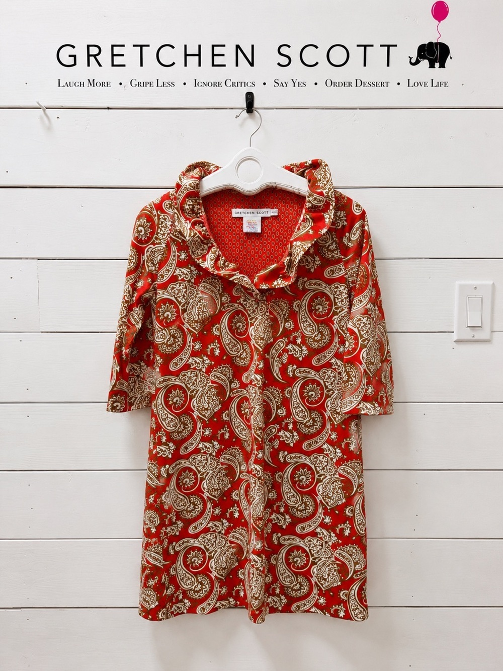 Gretchen Scott Paisley Dress – Red Multi – Size L